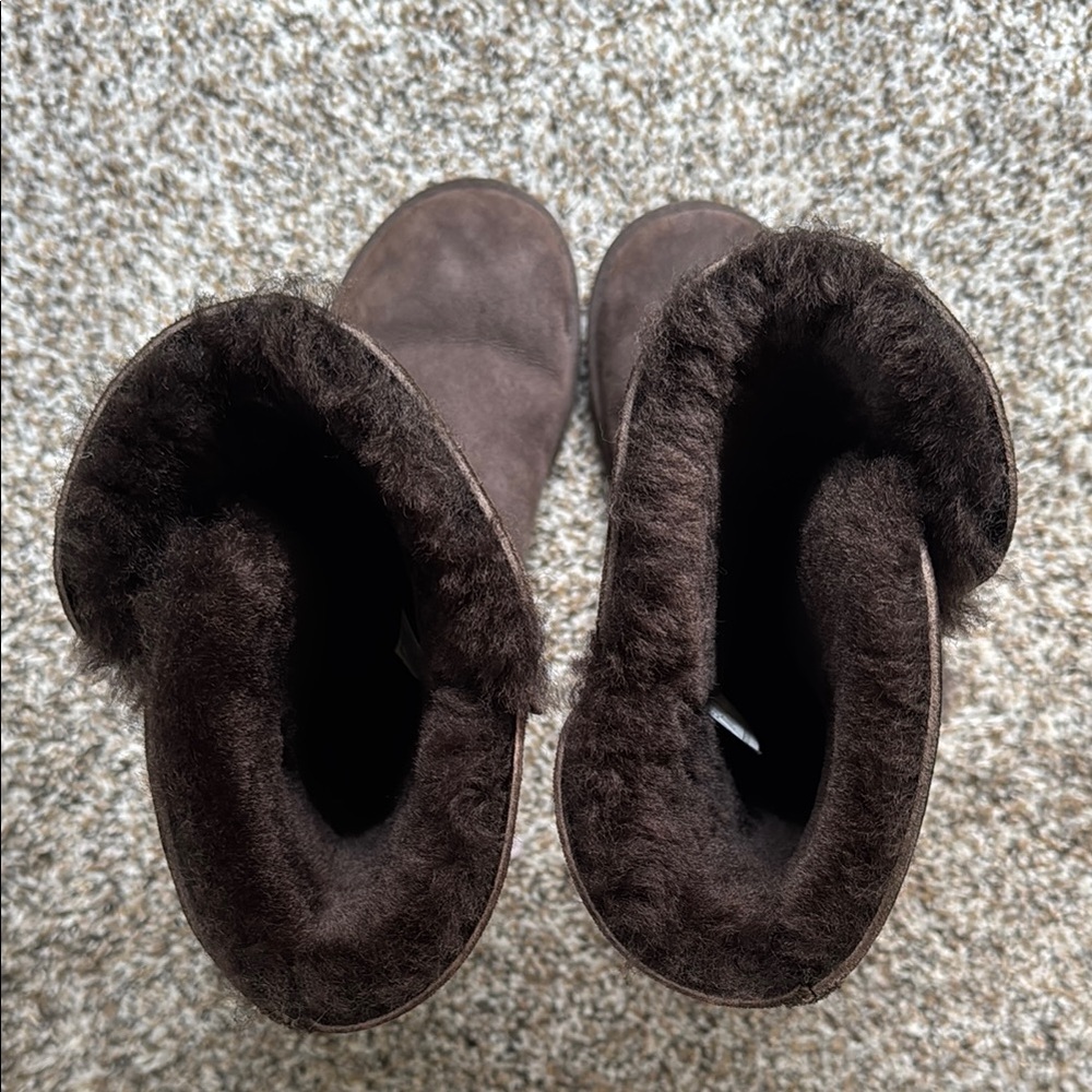 Cozy Brown Buttoned Women's Boots - Picture 5 of 8